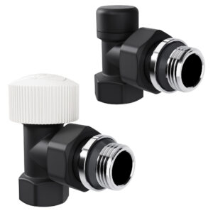 Набор термостатический угловой Royal Thermo Design 1/2"М30х1,5 (Черный)