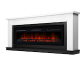 Каминокомплект: Очаг Electrolux Infinity EFP/P-1600ULS N, портал Canto Long белый, черный Каминокомплект: Очаг Electrolux Infinity EFP/P-1600ULS N, портал Canto Long белый, черный