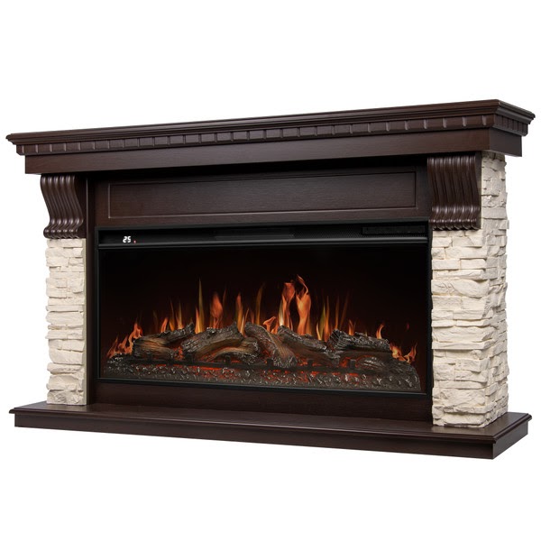 Royal Thermo Портал Firelight Michigan 42/40/36, камень молочный, шпон темный дуб Royal Thermo Портал Firelight Michigan 42/40/36, камень молочный, шпон темный дуб
