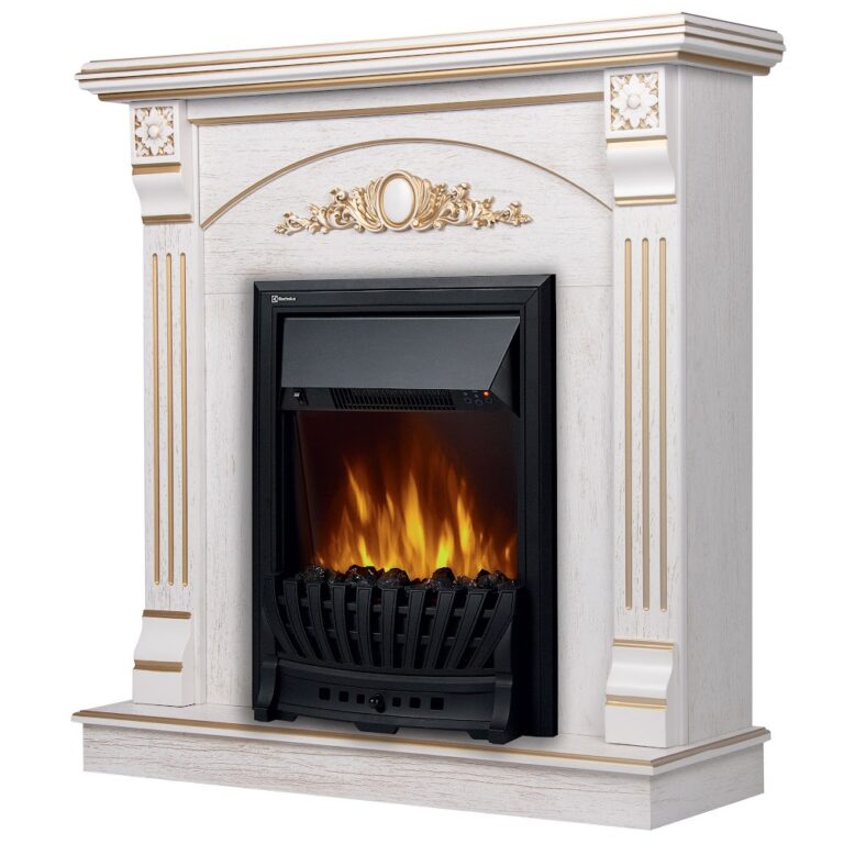 Royal Thermo Портал Firelight Barocco Classic шпон белый дуб с золотой патиной Royal Thermo Портал Firelight Barocco Classic шпон белый дуб с золотой патиной