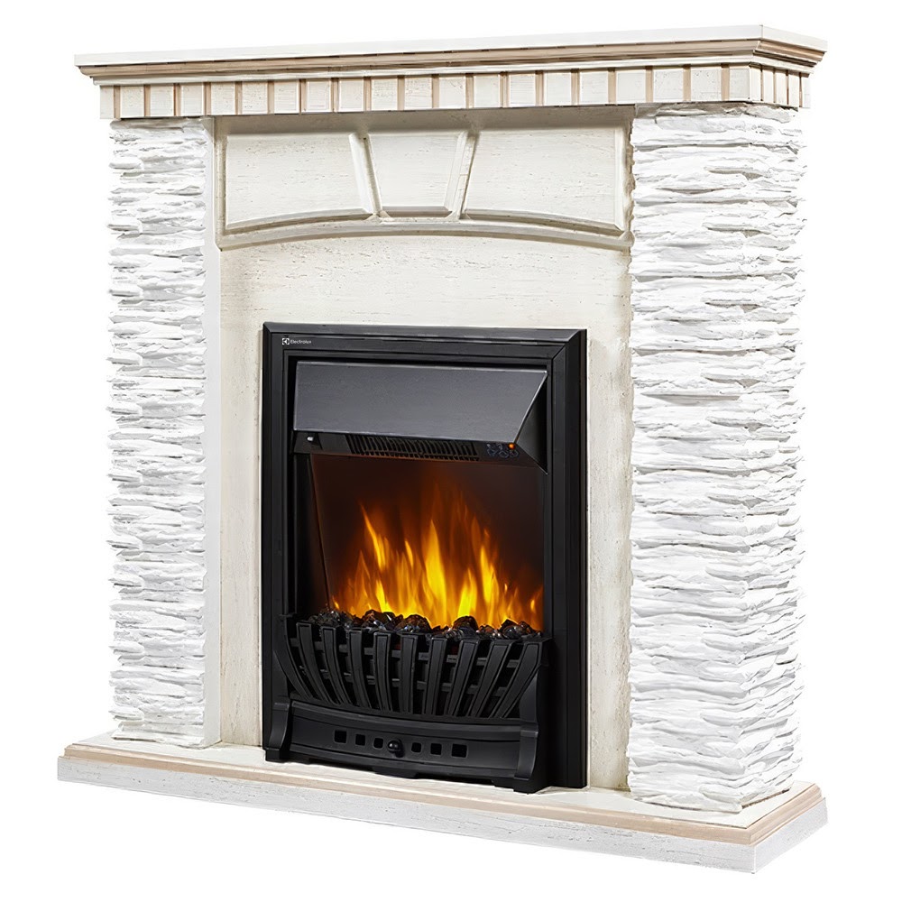 Royal Thermo Портал Firelight Porto Classic камень белый, шпон беленый дуб Royal Thermo Портал Firelight Porto Classic камень белый, шпон беленый дуб