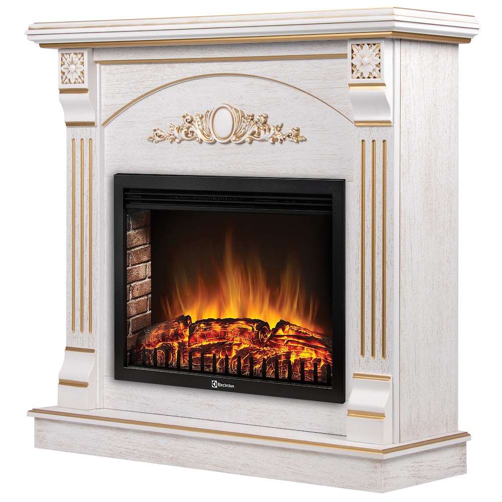 Royal Thermo Портал Firelight Barocco 25 шпон белый дуб с золотой патиной Royal Thermo Портал Firelight Barocco 25 шпон белый дуб с золотой патиной