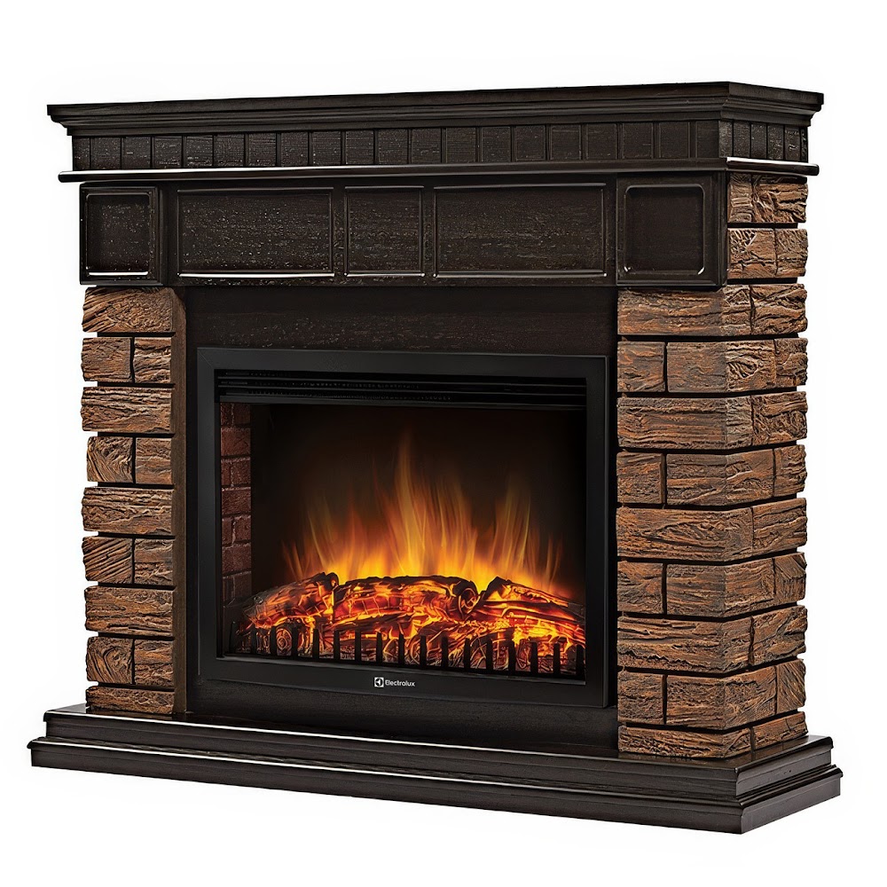 Royal Thermo Портал Firelight Bricks Wood 25 камень темный, шпон венге Royal Thermo Портал Firelight Bricks Wood 25 камень темный, шпон венге