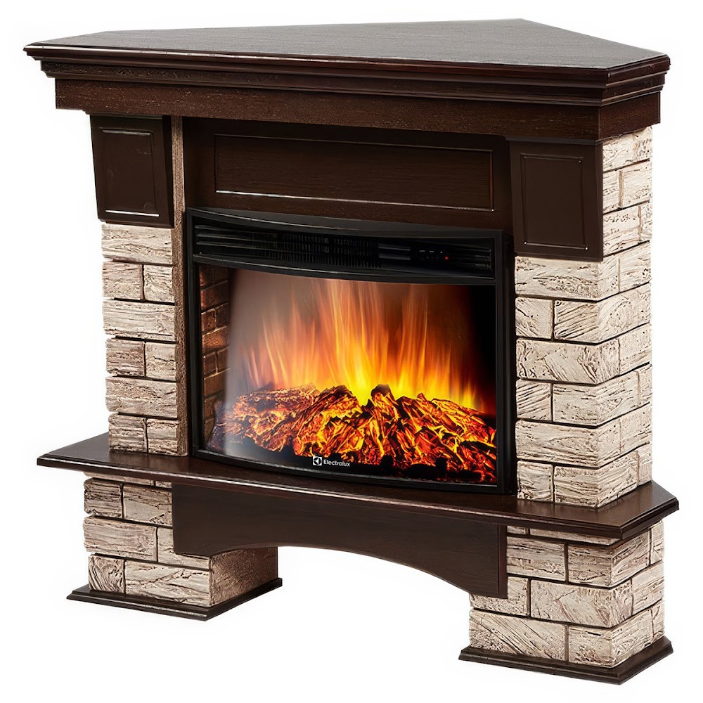 Royal Thermo Портал Firelight Forte Wood 25U (угловой) камень коричневый, шпон темный дуб Royal Thermo Портал Firelight Forte Wood 25U (угловой) камень коричневый, шпон темный дуб