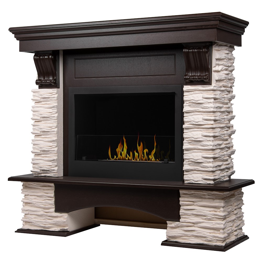 Royal Thermo Портал Firelight Pietra Nuovo 25 камень сланец белый, шпон темный дуб Royal Thermo Портал Firelight Pietra Nuovo 25 камень сланец белый, шпон темный дуб