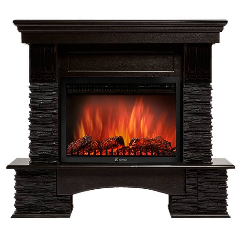 Royal Thermo Портал Firelight Pietra Nuovo 25 камень сланец чёрный, шпон венге Royal Thermo Портал Firelight Pietra Nuovo 25 камень сланец чёрный, шпон венге