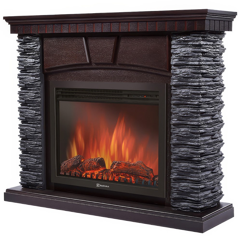 Royal Thermo Портал Firelight Porto 25 камень черный, шпон венге Royal Thermo Портал Firelight Porto 25 камень черный, шпон венге