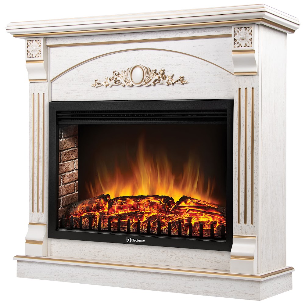 Royal Thermo Портал Firelight Barocco 30 шпон белый дуб с золотой патиной Royal Thermo Портал Firelight Barocco 30 шпон белый дуб с золотой патиной
