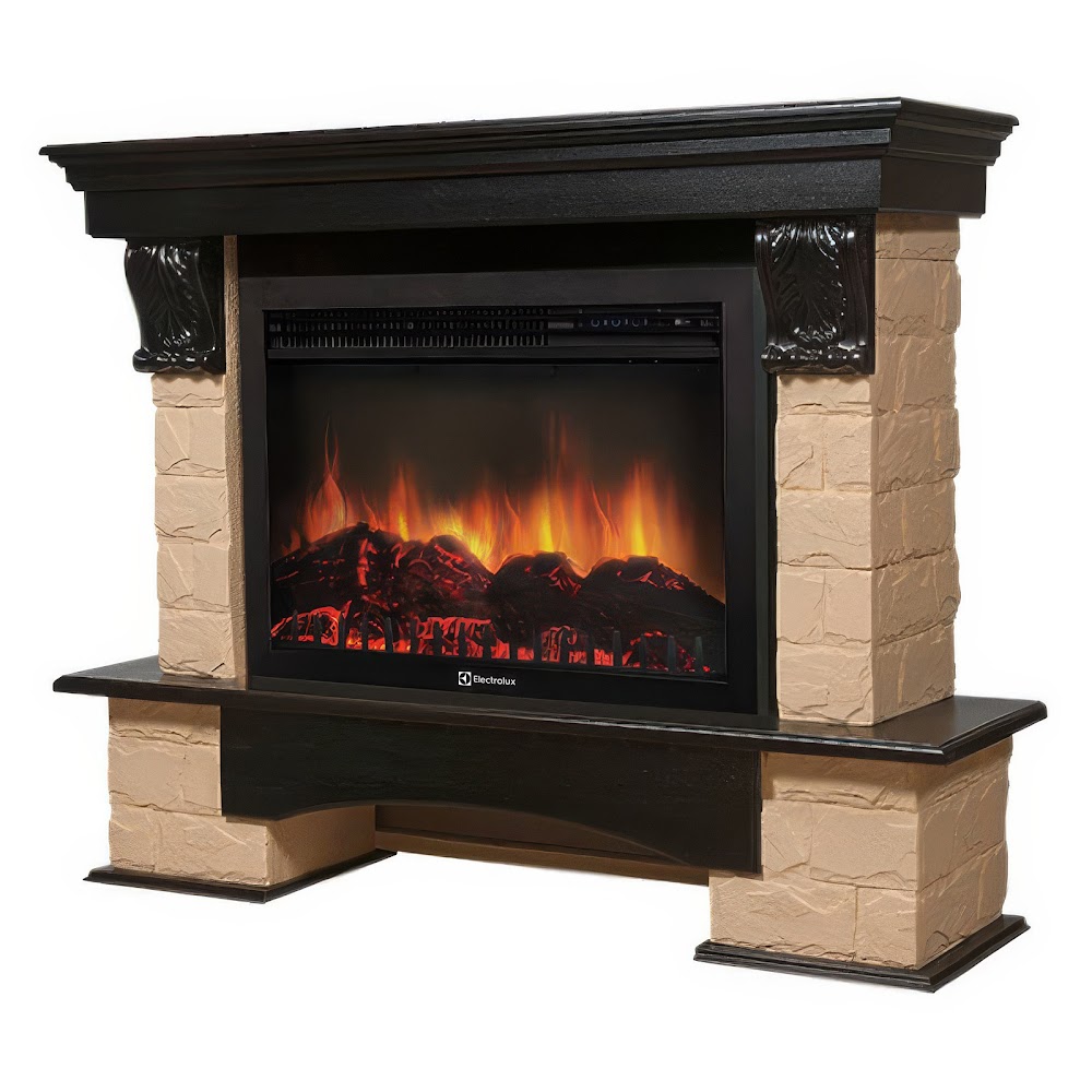Royal Thermo Портал Firelight Forte 30U (угловой) камень бежевый, шпон темный дуб Royal Thermo Портал Firelight Forte 30U (угловой) камень бежевый, шпон темный дуб