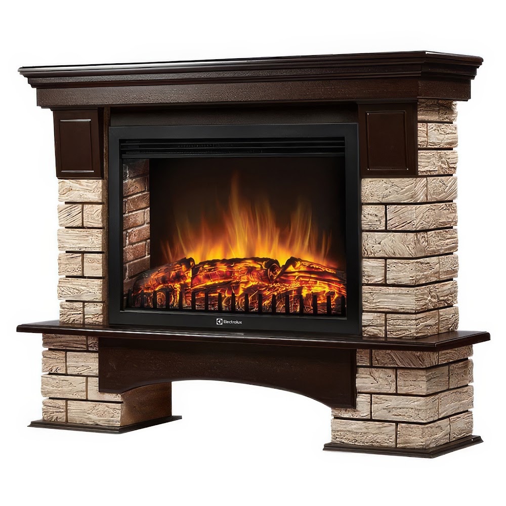 Royal Thermo Портал Firelight Forte Wood 30 камень коричневый, шпон темный дуб Royal Thermo Портал Firelight Forte Wood 30 камень коричневый, шпон темный дуб