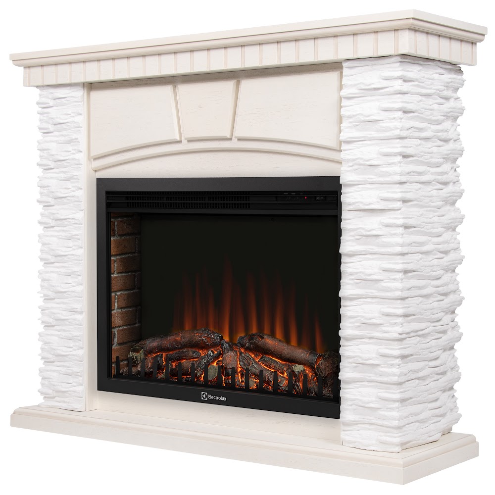 Royal Thermo Портал Firelight Porto 30 камень белый, шпон беленый дуб Royal Thermo Портал Firelight Porto 30 камень белый, шпон беленый дуб