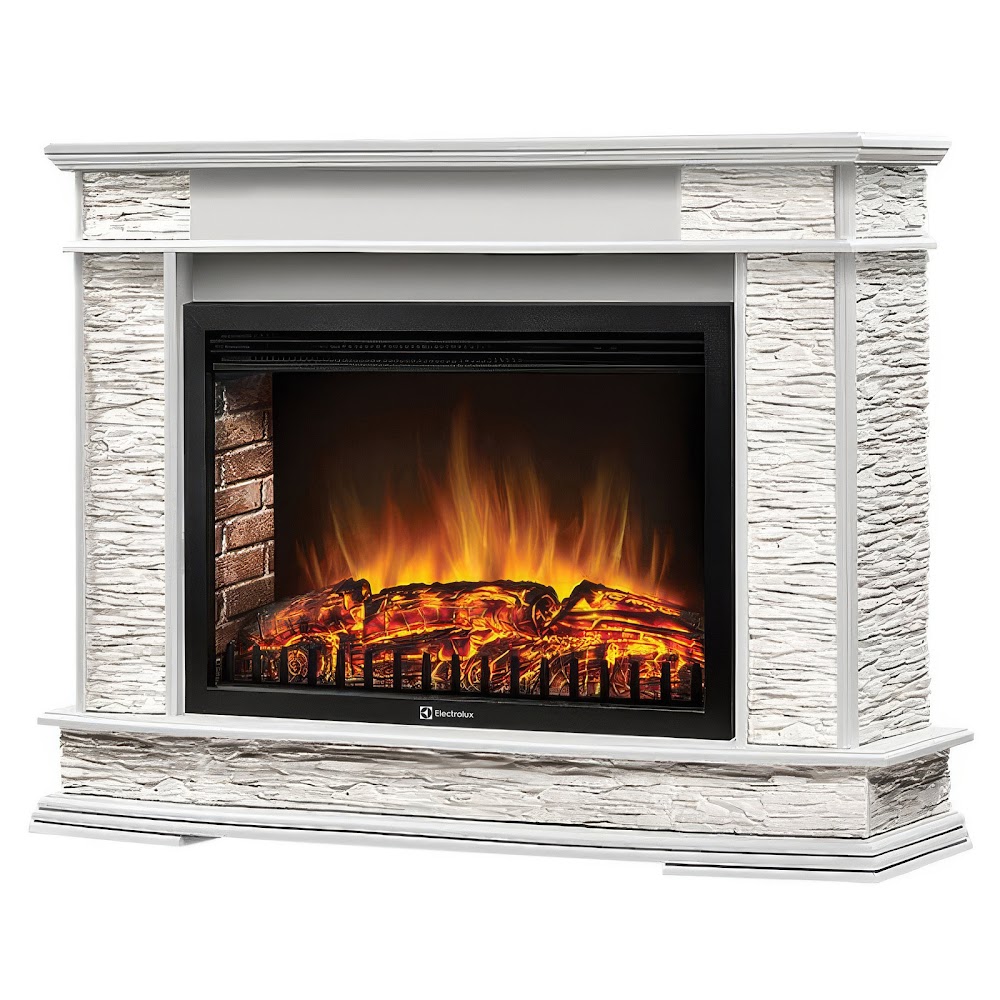 Royal Thermo Портал Firelight Scala 30 камень сланец скалистый белый, шпон белый дуб Royal Thermo Портал Firelight Scala 30 камень сланец скалистый белый, шпон белый дуб